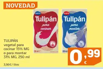 HiperDino TULIPÁN vegetal para cocinar 15% MG o para montar oferta