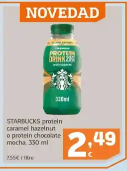 HiperDino STARBUCKS protein caramel hazelnut o protein chocolate mocha oferta