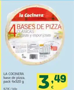 HiperDino LA COCINERA base de pizza oferta