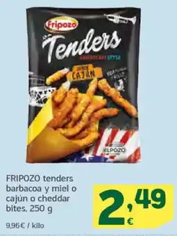 HiperDino FRIPOZO tenders barbacoa y miel o cajún o cheddar bites oferta