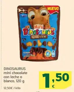 HiperDino DINOSAURUS mini chocolate con leche o blanco oferta