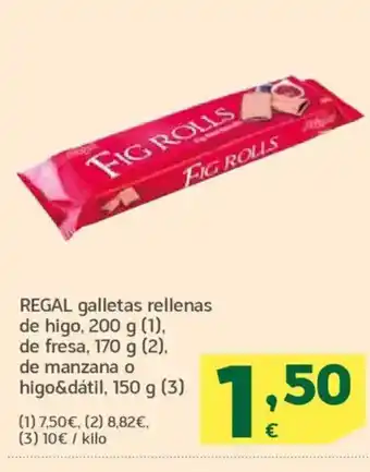 HiperDino REGAL galletas rellenas de higo oferta