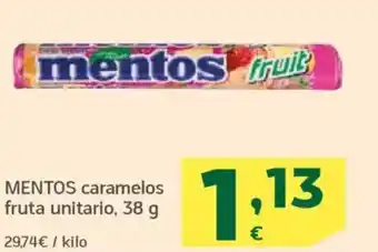 HiperDino MENTOS caramelos fruta unitario oferta