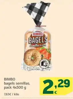 HiperDino BIMBO bagels semillas oferta