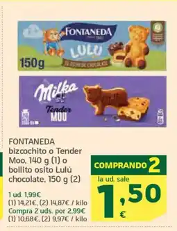 HiperDino FONTANEDA bizcochito o Tender Moo oferta