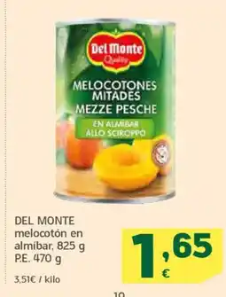 HiperDino DEL MONTE melocotón en almíbar oferta