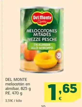 HiperDino DEL MONTE melocotón en almíbar oferta