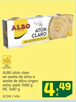 HiperDino ALBO atún claro en aceite de oliva o aceite de oliva virgen extra oferta