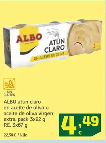 HiperDino ALBO atún claro en aceite de oliva o aceite de oliva virgen extra oferta