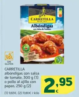 HiperDino CARRETILLA albóndigas con salsa de tomate oferta