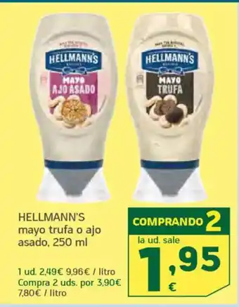 HiperDino HELLMANN'S mayo trufa o ajo asado oferta