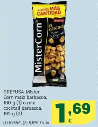 HiperDino GREFUSA Mister Corn maíz barbacoa oferta