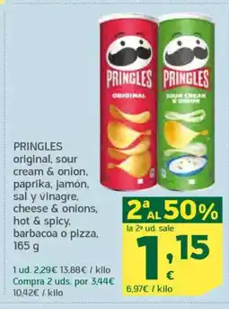 HiperDino Pringles original, sour cream & onion oferta