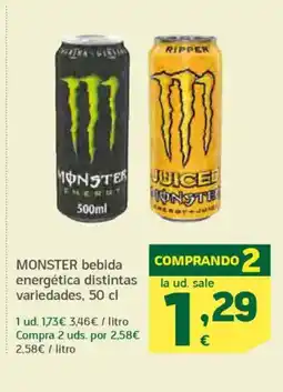 HiperDino MONSTER bebida energética distintas variedades oferta