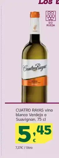 HiperDino CUATRO RAYAS vino blanco Verdejo o Suavignon oferta