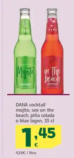 HiperDino DANA cocktail mojito, sex on the beach, piña colada o blue lagon oferta