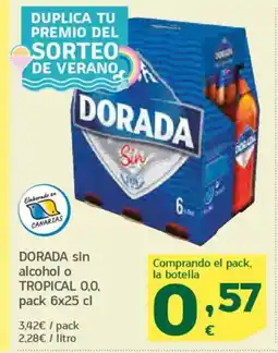 HiperDino DORADA sin alcohol o TROPICAL 0,0 oferta