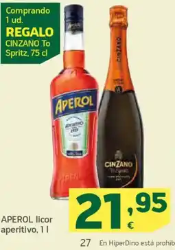 HiperDino APEROL licor aperitivo oferta