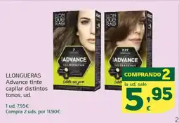 HiperDino LLONGUERAS Advance tinte capilar distintos oferta