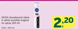 HiperDino NIVEA desodorante black & white invisible original en spray oferta
