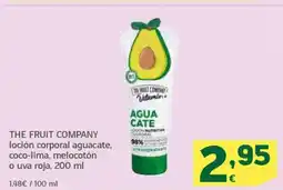 HiperDino THE FRUIT COMPANY loción corporal aguacate, coco-lima, melocotón o uva roja oferta