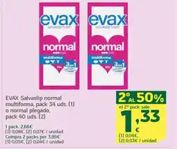 HiperDino EVAX Salvaslip normal multiforma oferta