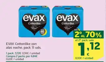 HiperDino EVAX Cottonlike con alas noche oferta