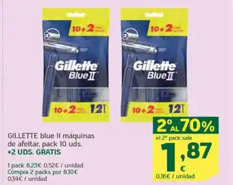 HiperDino GILLETTE blue II máquinas de afeitar oferta