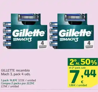 HiperDino GILLETTE recambio Mach 3 oferta