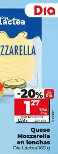 Dia Dia lactea - queso mozzarella en lonchas oferta