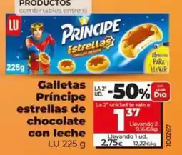 Dia Lu - galletas príncipe estrellas de chocolate con leche oferta