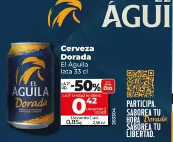Dia El águila - cerveza dorada oferta