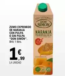 E.Leclerc Don simón - zumo exprimido de naranja con pulpa o sin pulpa oferta