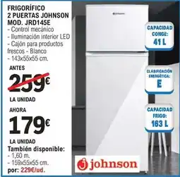E.Leclerc Frigo - rifico 2 puertas johnson mod. jrd145e oferta