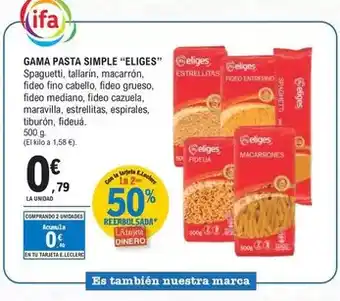 E.Leclerc Ifa eliges - gama pasta simple oferta