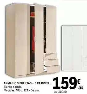 E.Leclerc Armario 3 puertas + 3 cajones oferta