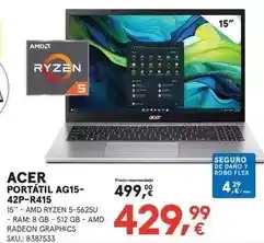 Worten Acer - portátil ag15-42p-r415 oferta