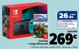 Carrefour Nintendo switch - consola + juego minecraft oferta