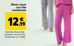 Carrefour Blusa rayas con hilo metalizado oferta