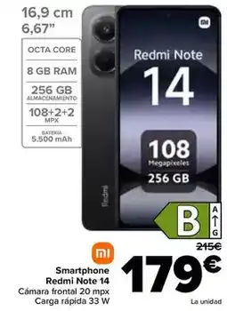 Carrefour Xiaomi - smartphone redmi note 14 oferta