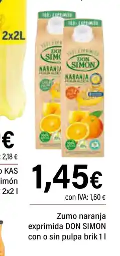 Cash Ifa DON SIMON Zumo naranja exprimida con o sin pulpa oferta
