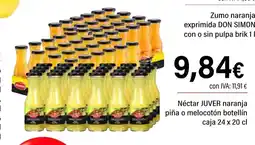 Cash Ifa JUVER Néctar naranja piña o melocotón botellín oferta