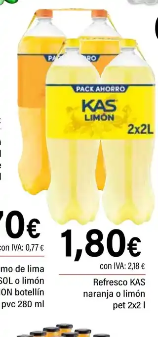 Cash Ifa KAS Refresco naranja o limón pet oferta