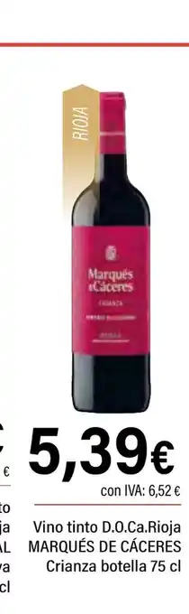 Cash Ifa MARQUÉS DE CÁCERES Vino tinto D.O.Ca.Rioja oferta