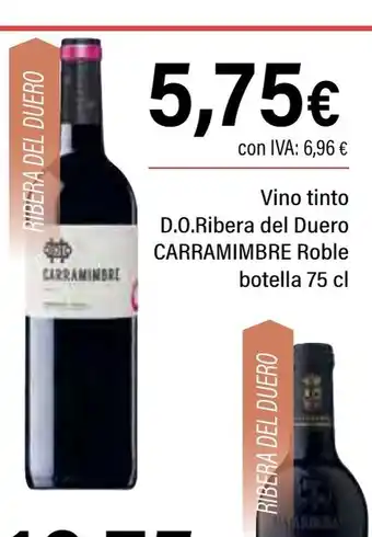 Cash Ifa CARRAMIMBRE Vino tinto D.O.Ribera del Duero oferta