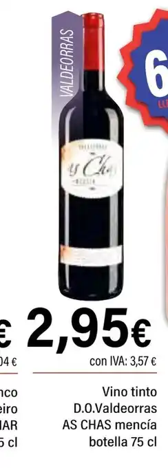 Cash Ifa AS CHAS Vino tinto D.O.Valdeorras mencía oferta