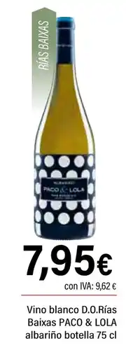 Cash Ifa PACO & LOLA Vino blanco D.O.Rías Baixas oferta