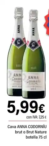 Cash Ifa ANNA CODORNÍU Cava brut o Brut Nature oferta