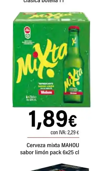 Cash Ifa MAHOU Cerveza mixta sabor limón oferta
