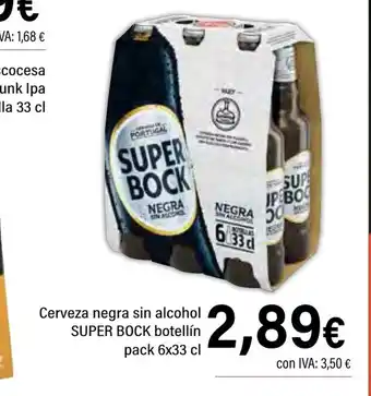 Cash Ifa SUPER BOCK Cerveza negra sin alcohol oferta